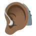 🦻🏾 ear with hearing aid: medium-dark skin tone display on JoyPixels